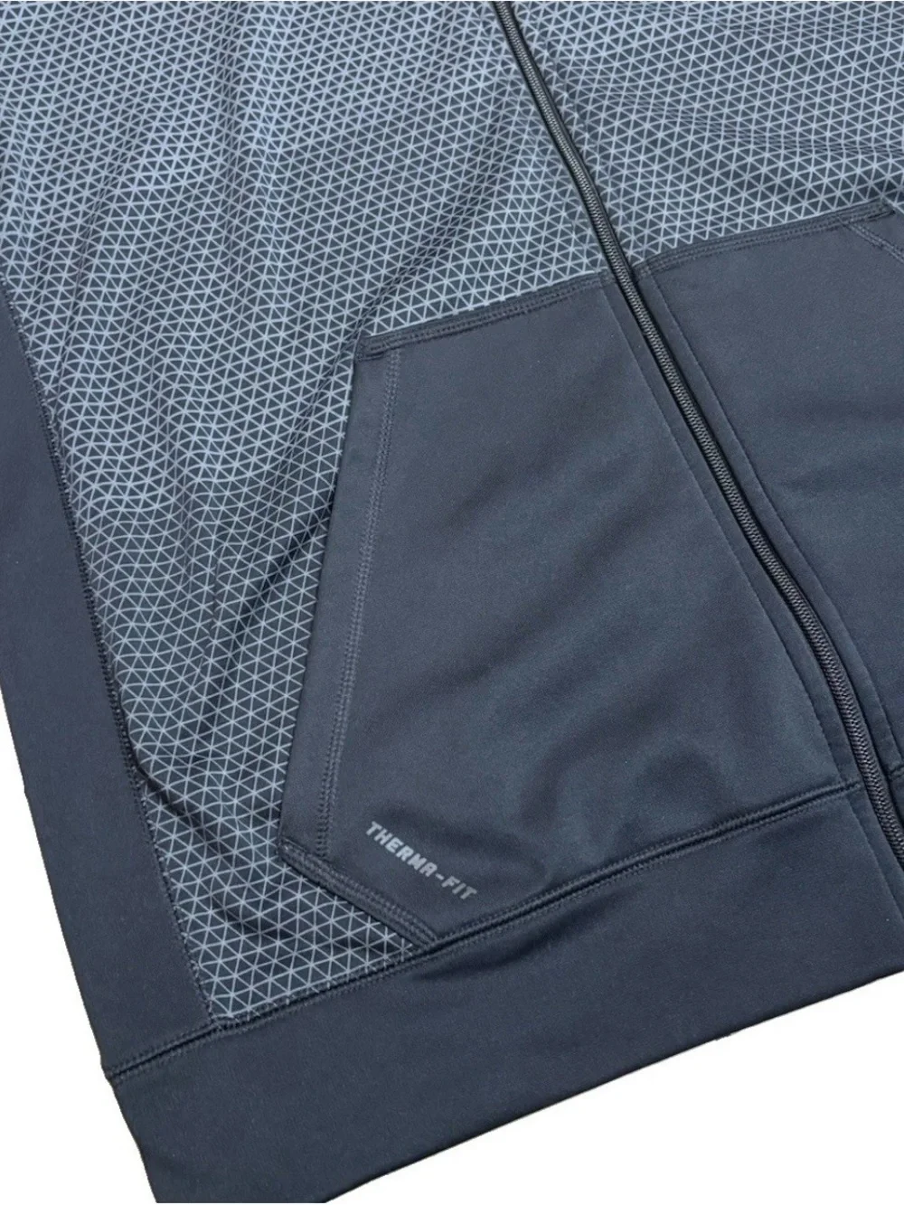 Nike Therma-FIT Full Zip Hooded Fleece by Hoodie Black Gray Geometric Men’s XL🔥
